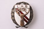 badge, Latvian Auto Society, silver, Latvia, 20-30ies of 20th cent., 30.4 x 25.5 mm, 9.60 g...