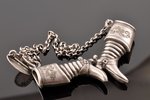 a chain with pendants, Cossack boots, silver, 84 standart, 15.40 g., the 19th cent., Russia...