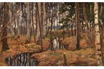 Zhukovsky Stanislav Yulianovich (1873-1944), Forest, 1913 (?), carton, oil, 19.5 x 31.1 cm...