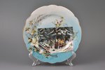 šķīvis, porcelāns, I. E. Kuzņecova fabrika pie Volhovas, Krievijas impērija, 19. un 20. gadsimtu rob...