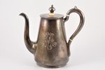 kafijas kanna, sudrabs, 84 prove, 818.40 g, apzeltījums, h 19 cm, Gavriila Gračova firma, 1889 g., S...