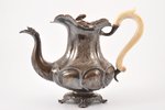 coffeepot, silver, 84 standard, (total) 653.60, engraving, h 21 cm, 1848, Moscow, Russia...