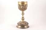baznīcas kauss, sudrabs, 84 prove, 610 g, starpsienu emalja, apzeltījums, h 26 cm, 1880-1890 g., Mas...