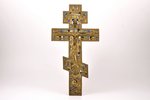 крест, Распятие Христово, бронза, 5-цветная эмаль, Российская империя, рубеж 19-го и 20-го веков, 36...