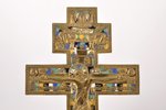 cross, The Crucifixion of Christ, bronze, 5-color enamel, Russia, the border of the 19th and the 20t...