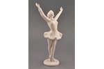 figurine, Figure skater, bisque, Riga (Latvia), USSR, Riga porcelain factory, the 60ies of 20th cent...