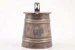 mug, silver, 84 standard, 234.35 g, engraving, h 8.7 cm, 1899-1908, Moscow, Russia, monogram erased...