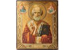 icon, Saint Nicholas the Miracle-Worker, board, painting, guilding, Russia, the border of the 19th a...