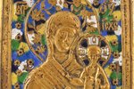 icon, the Iveron Mother of God, copper alloy, 5-color enamel, Russia, 16.1 x 13.6 x 0.5 cm, 633.2 g....