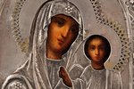 icon, Our Lady of Kazan, in icon case, board, silver, painting, 84 standard, Russia, 1874?, 17.6 x 1...