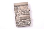notebook cover, silver, folk motive, 875 standard, 27.15 g, silver stamping, 7.1 x 4.5 x 0.7 cm, the...