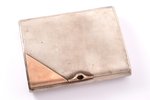 cigarette case, silver, gold, 875 standard, 212.35 g, 10.8 x 8.7 x 1.9 cm, by Joseph Kopf, the 20-30...