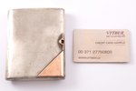 cigarette case, silver, gold, 875 standard, 212.35 g, 10.8 x 8.7 x 1.9 cm, by Joseph Kopf, the 20-30...