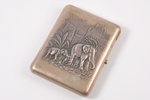 cigarette case, silver, 875 standard, 167.45 g, 10.7 x 8 x 1.7 cm, the 30ties of 20th cent., Latvia...