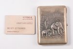 cigarette case, silver, 875 standard, 167.45 g, 10.7 x 8 x 1.7 cm, the 30ties of 20th cent., Latvia...