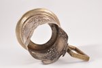 подстаканник, серебро, 124.10 г, штихельная резьба, Ø 6.2 см, 19-й век, Иран, ввозное клеймо Франции...