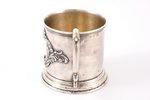 tea glass-holder, silver, 875 standard, 95.50 g, h 7.9 cm, by Ludwig Rozentahl, the 30ties of 20th c...