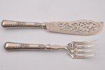fish serving set, silver, 950 standart, engraving, the border of the 19th and the 20th centuries, 27...