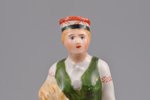 статуэтка, Девушка в народном костюме, фарфор, Рига (Латвия), фабрика М.С. Кузнецова, 1937-1940 г.,...