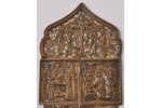 icon, Mother of God Joy of All Who Sorrow, with chosen icons, copper alloy, Russia, the 18th cent.,...
