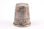 thimble, silver, 84 standard, 4.40 g, engraving, h 2 cm, 1880-1890, Riga, Russia...