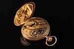 kabatas pulkstenis, ar apzeltītu metāla ķēdīti, Šveice, 19. un 20. gadsimtu robeža, zelts, metāls, z...