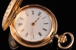 kabatas pulkstenis, Šveice, 20. gs. sākums, zelts, metāls, 585 prove, (kopējs) 21.20 g, 3.8 x 3 cm,...