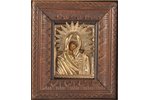 icon, Our Lady of Kazan, in icon case, board, silver, painting, 84 standart, Russia, the beginning o...