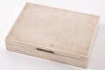 cigāru kastīte, sudrabs, 800 prove, 20. gs., (kopējs) 376.60g, Itālija, 17.9 x 13 x 3.4 cm...