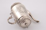 small teapot, silver, 84 standart, engraving, 1887, 222.15 g, Riga, Latvia, Russia, h (with a lid) 1...