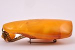 a brooch, 22.20 g., amber, item size 7.4 x 6.3 cm, large amber stone size 6.3 x 3.9 x 1.7 cm...