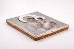 icon, Tikhvin icon of the Mother of God, cleaned, board, silver, painting, 84 standard, Russia, 1864...