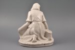 figurine, A girl is picking up mashrooms, porcelain, Riga (Latvia), USSR, sculpture's work, molder -...