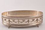biscuit tray, silver, with metal insert, 950 standart, the 20th cent., (silver) 255.45g, France, 29....