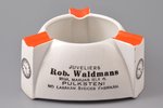 ashtray, advertising, "Juvelier Rob Waldman", faience, J.K. Jessen manufactory, Riga (Latvia), the 3...