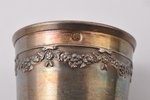 6 beakers + metal platter, silver, 950 standart, the border of the 19th and the 20th centuries, (sma...