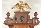 wall clock, with a metal eagle, the border of the 19th and the 20th centuries, wood, 97 x 37.7 x 18...