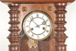 sienas pulkstenis, ar metālisku ērgli, 19. un 20. gadsimtu robeža, koks, 97 x 37.7 x 18 cm, Ø 127 mm...