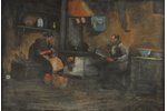 Ирбе Волдемарс (1893-1944), У очага, 30-40е годы 20го века, бумага, пастель, 76 x 111 см...