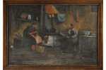 Irbe Voldemars  (1893-1944), By the stove, the 30-40ties of 20th cent., paper, pastel, 76 x 111 cm...