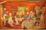 paklājs, "Kara padome Fiļu ciemā", roku darbs, vilna, Krievijas impērija, 20. gs. sākums, 126 x 195...