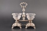 spicery dish, silver, 950 standart, the 19th cent., (total) 379.80g, France, h 17 cm...
