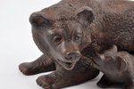 figurative composition, Bear with cub, cast iron, h 6 cm, weight 812.30 g., Russia, Kasli, 1888...