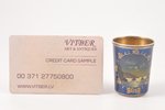 beaker, silver, 875 standard, 31.50 g, enamel, h 4.8 cm, 1953, Tallin, Estonia, USSR...