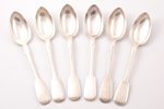 set of 6 soup spoons, silver, 84 standart, 1896, 506.30 g, by Nikolay Pavlov, Moscow, Russia, 22.2 c...