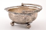 candy-bowl, silver, 875 standard, 157.60 g, h (with handle) = 14 cm, the 20-30ties of 20th cent., th...