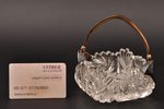 candy-bowl, silver, crystal, 875 standard, 10 x 10 cm, h (with handle) = 12 cm, the 20ties of 20th c...