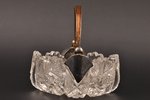 candy-bowl, silver, crystal, 875 standard, 10 x 10 cm, h (with handle) = 12 cm, the 20ties of 20th c...