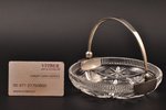 конфетница, серебро, хрусталь, 875 проба, Ø 14.5 см, 20-30е годы 20го века, Латвия...