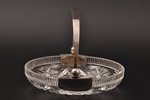 candy-bowl, silver, crystal, 875 standard, Ø 14.5 cm, the 20-30ties of 20th cent., Latvia...